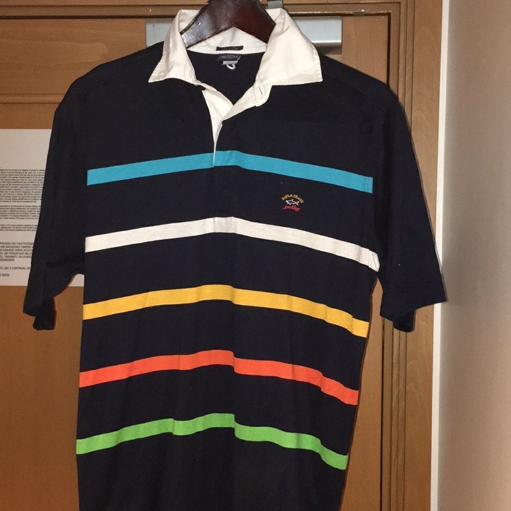 Paul & Shark Yachting Kipawa stripe rugby style polo golf tennis sailing shirt